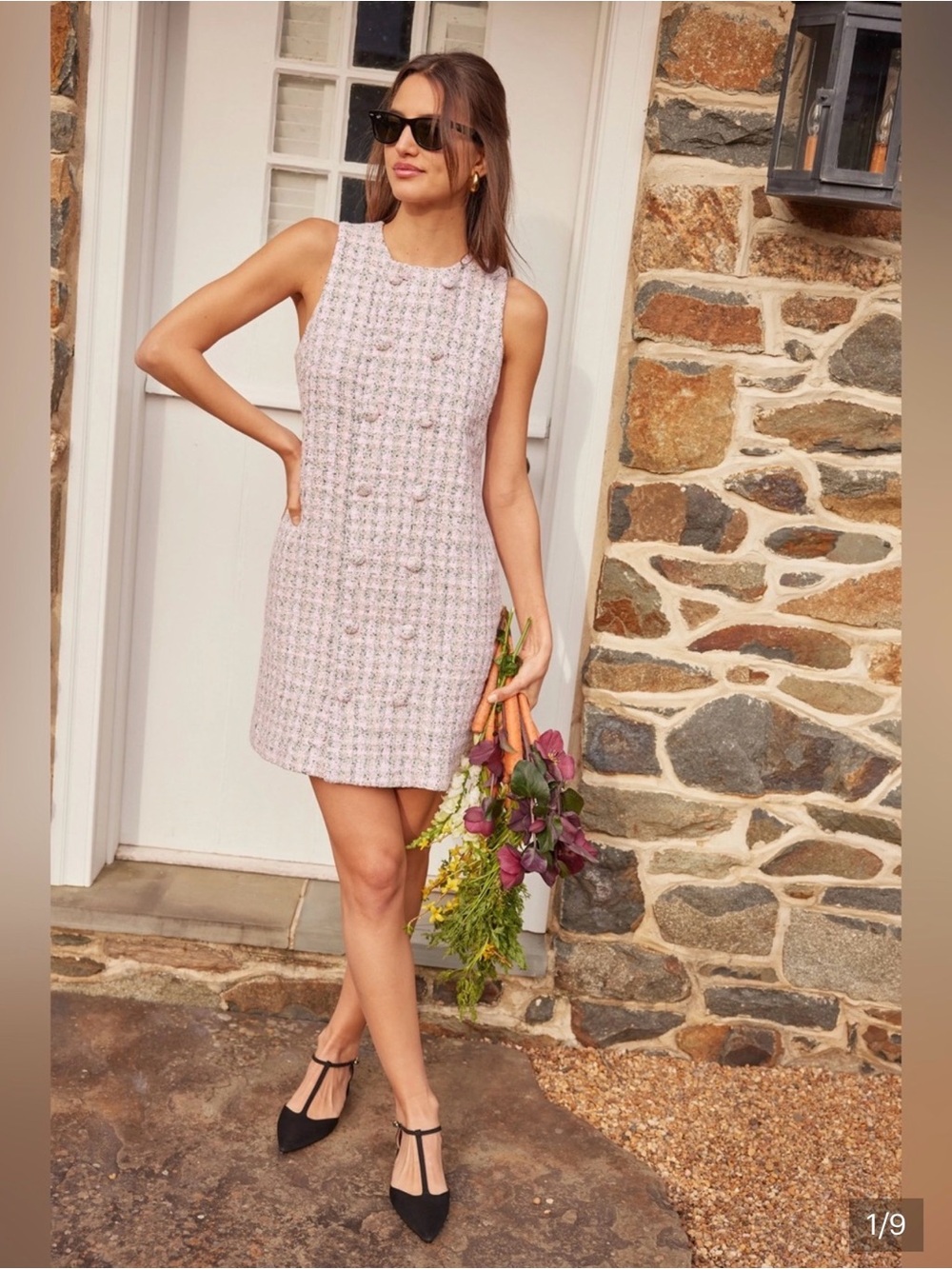 NWT Tuckernuck Pomander Place Peony Tweed Bianca Mini Dress